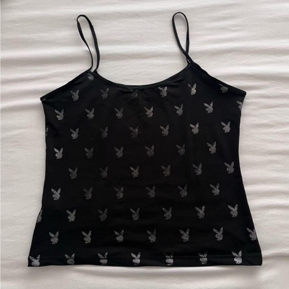 Playboy Sequins Bunny Black Tank Top​